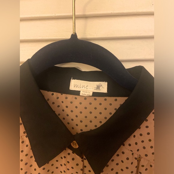 Long sleeve polka dot sheer button down shirt - Picture 4 of 9